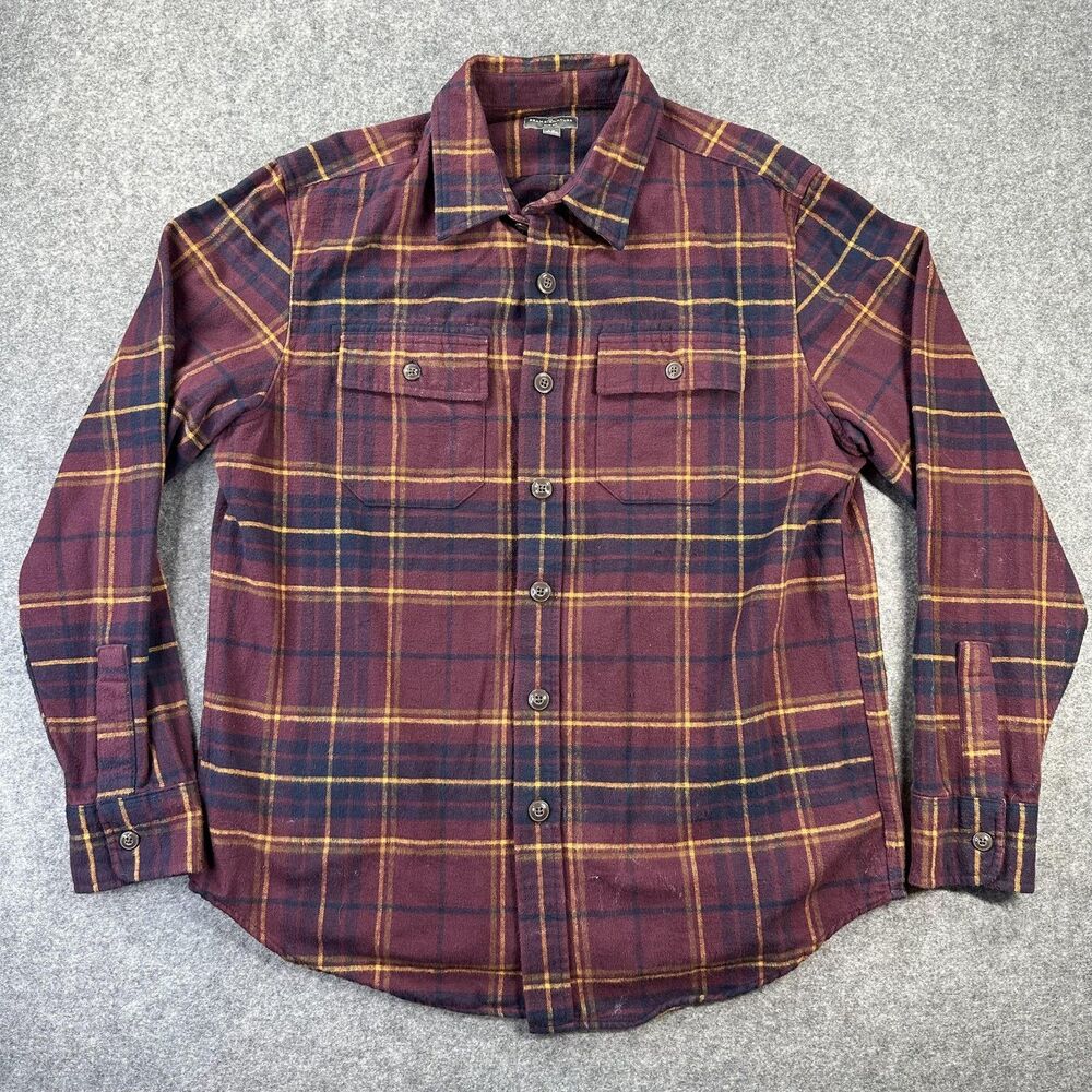 L.L. Bean Signature Shirt Mens Large Plaid Flannel Long Sleeve Button Up SLIM